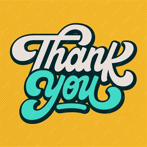 Premium Vector Thank You Lettering Premium Vector