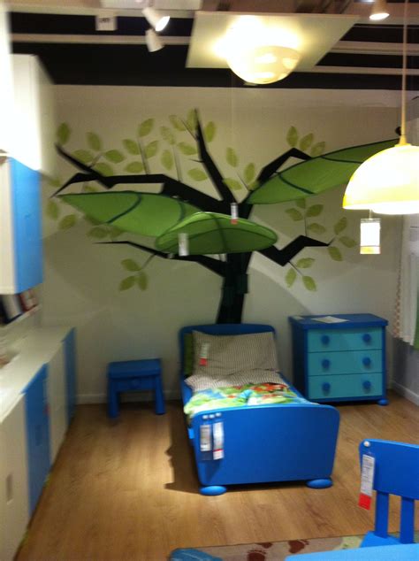 Filter the light in your baby's room or create an atmosphere for their room. Tree with Ikea Lovas leaf canopies. | Toy room kids ...