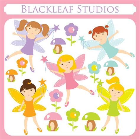 Baby Woodland Fairies Clip Art Instant Download Fairy
