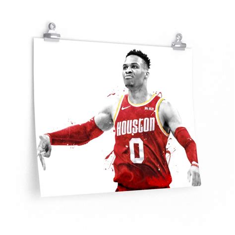 Russell Westbrook Houston V2 Poster Canvas Basketball Print Etsy