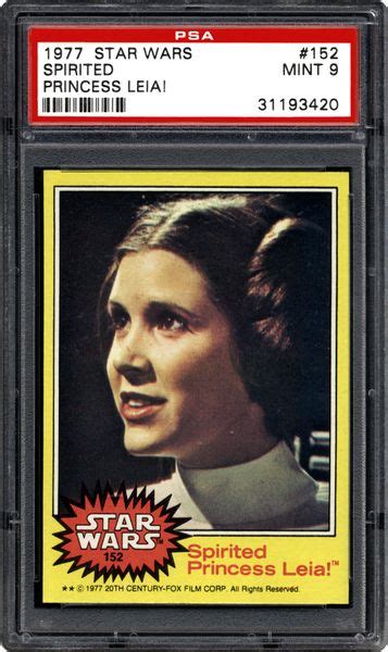 1977 Star Wars Spirited Princess Leia Psa Cardfacts®