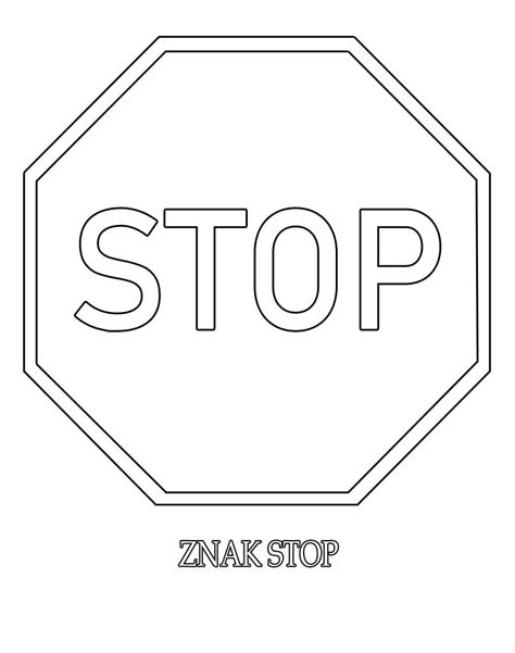 Znak Drogowy Stop Kolorowanka
