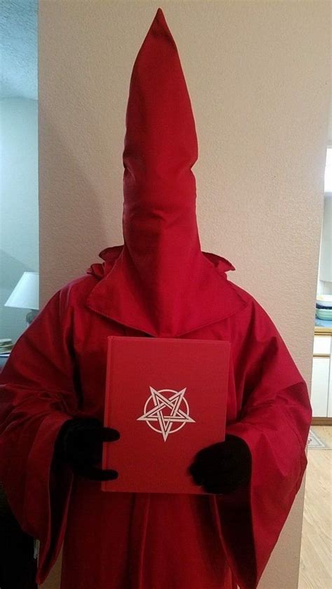 high satanic sex priest kit robe hood temple of satan book and 5 black candles ebay