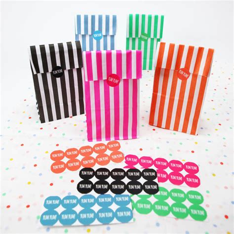 Candy Stripe Party Bags With Stickers By Postbox Party