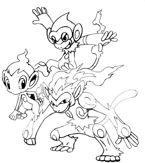 Pokemon Infernape Coloring Pages Sketch Coloring Page