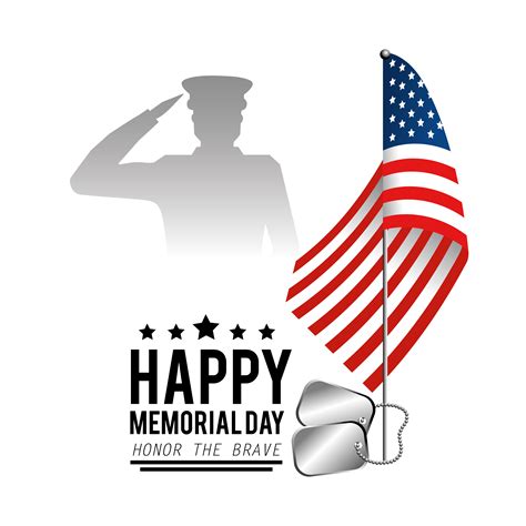 Memorial Day Greeting Card With Soldier And Flag 1268413 Vector Art At