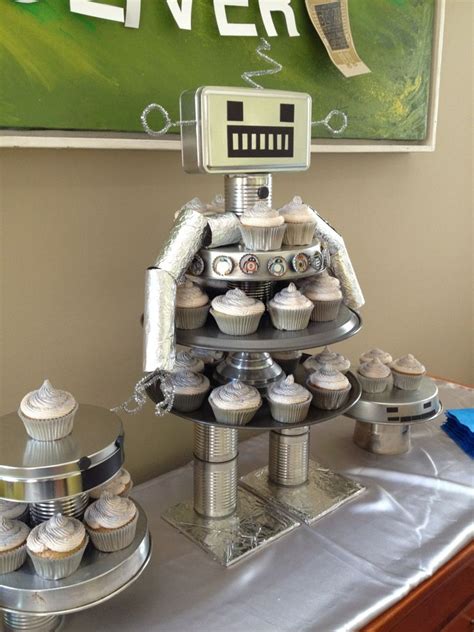 Robot Cupcake Holder Cupcakepedia Robot Cupcakes Robot Birthday Party Robot Cake