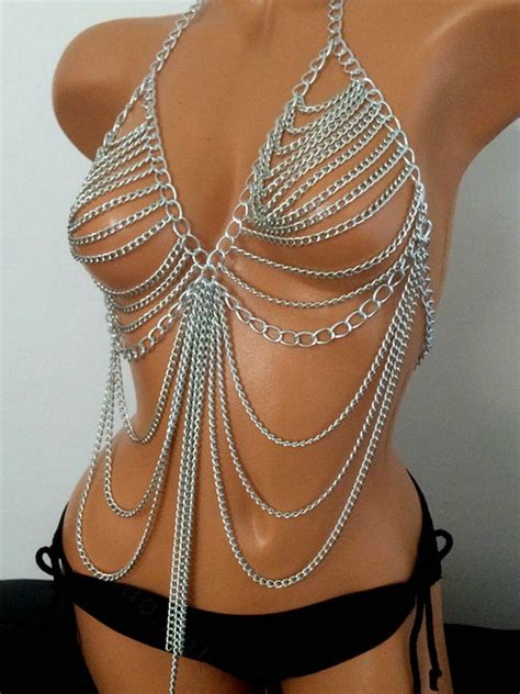 Buy Wholesale Women Calssic Pearls Body Chain Bikini Bra Slave Harness V Necklace Waist Jewelry