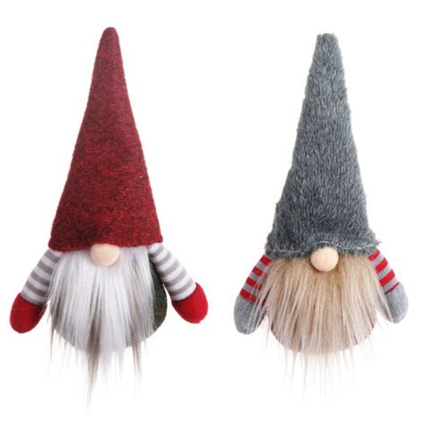 2pcs Holiday Gnome Handmade Swedish Tomte Christmas Elf Decoration