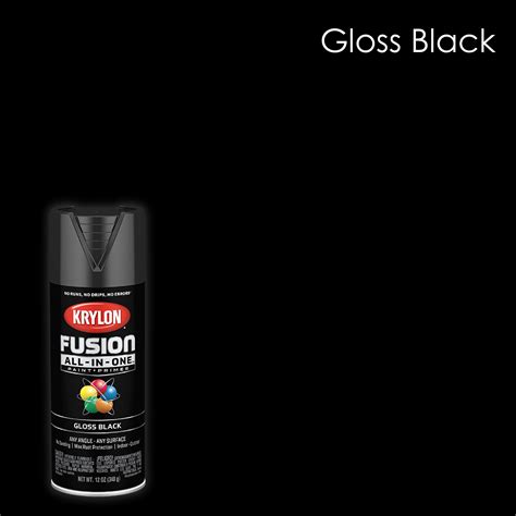 Krylon Fusion All In One Spray Paint Gloss Black 12 Oz Walmart