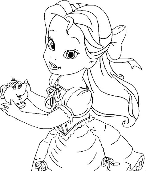 Beauty and the beast have brought belle to life. Little Belle Coloring For Kids - Princess Coloring Pages ...