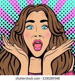 Sexy Woman Open Mouth Rising Hands Stock Vector Royalty Free