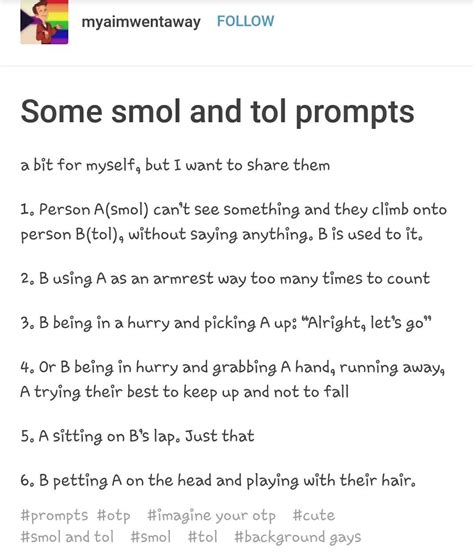 Smol And Tol Otp Writing Dialogue Prompts Writing Prompts Writing Promps