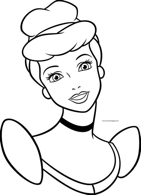 Disney Cinderella Princess Big Face Coloring Page With Images