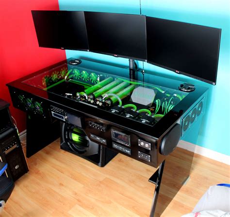 Custom Made Computer Within A Desk So So So Cool See More Pics