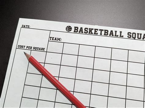 Basketball Squares Printable Basketball Grid Basketball Bet Printable