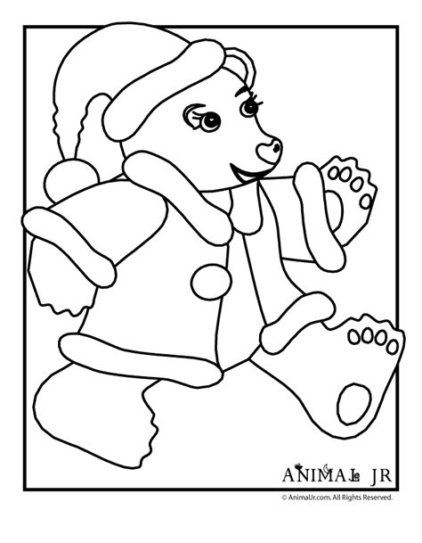 Cozy up next to the fire and enjoy these christmas coloring pages for free this holiday season. Animal Jr. | Christmas Teddy Bear Girl Coloring Page