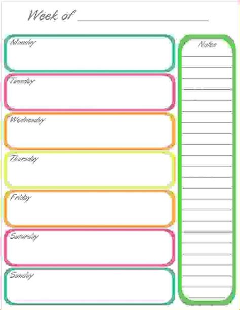 7 Day Free Printable Weekly Planner