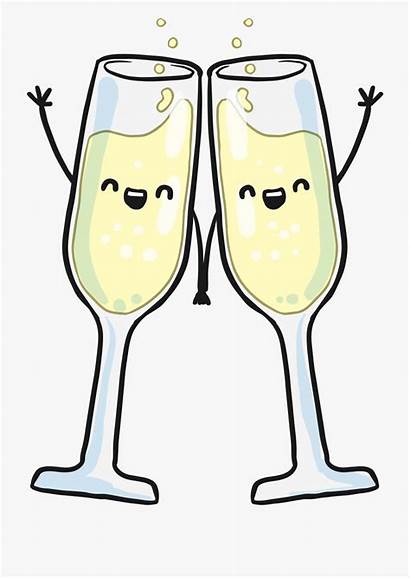 Champagne Glasses Wine Clipart Glass Flutes Hand
