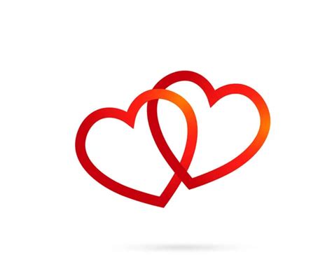Herzsymbol Zwei Herzen Verbunden Vektor Symbolkonzept Für Valentin