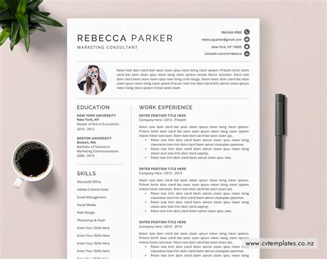 It was a big step up from his current role, and. CV Template for Word, Minimalist Curriculum Vitae ...