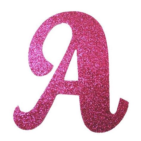Letra Cursiva Em Gliter A Pink Carregando Glitter Letters