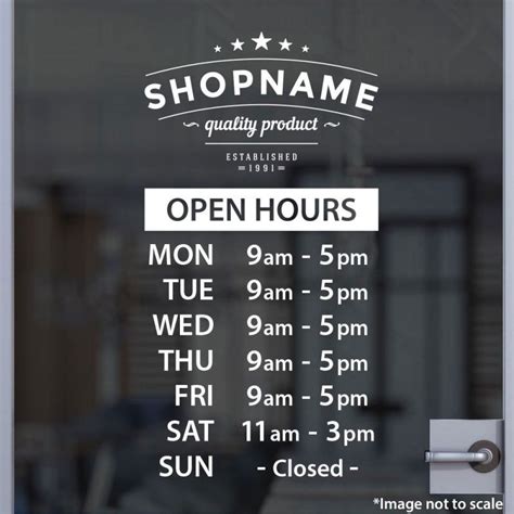 Open Hours With Logo Style 07 Shop Signage Store Hours Sign