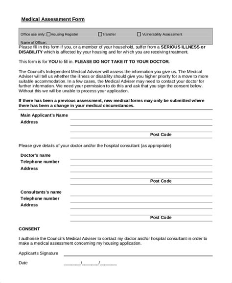 Free 26 Sample Assessment Forms In Ms Word Pdf Excel