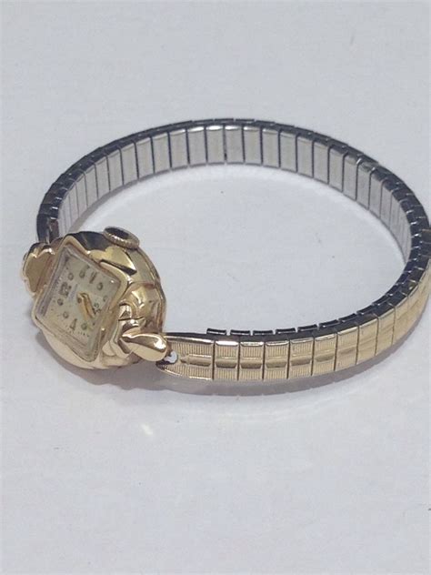 Vintage 14k Solid Gold Waltham Ladies Wrist Watch In The Etsy