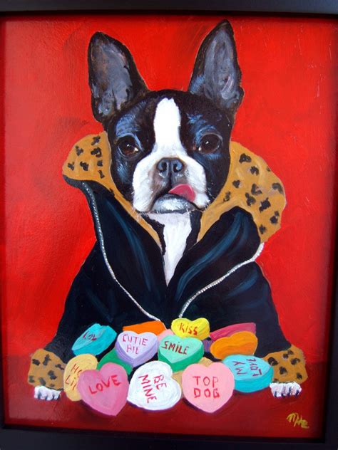 Boston Terrier Art Dog Print Of An Original Oil Painting Etsy