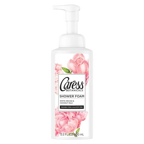 Caress Shower Foam Body Wash White Orchid And Coconut Oil 135 Oz