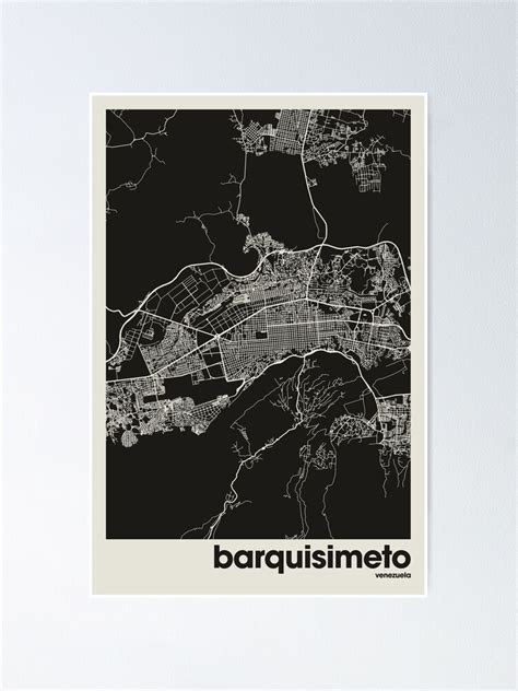 Barquisimeto Venezuela Map Print Dark Map Minimalist Barquisimeto