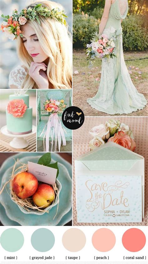 Sage Green And Peach Wedding Theme Ideas Peach Wedding Theme Coral