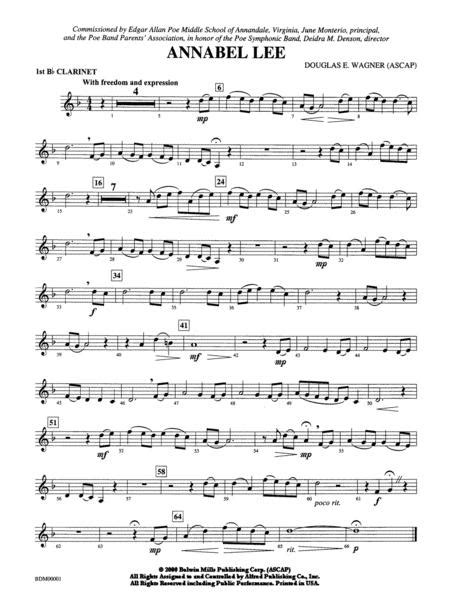 Annabel Lee 1st B Flat Clarinet By Douglas E Wagner Digital Sheet Music For Part Download