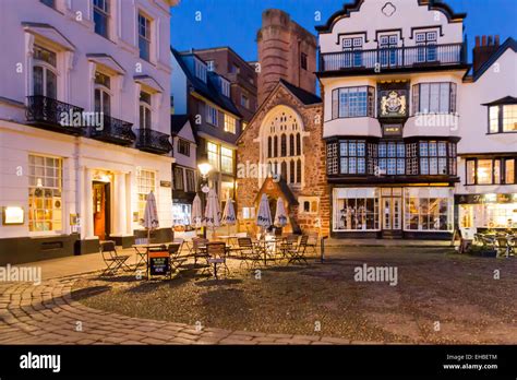 Exeter Cathedral Yard Stock Photo Alamy