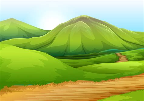 Flat Nature Road To The Hill 296434 Vector Art At Vecteezy