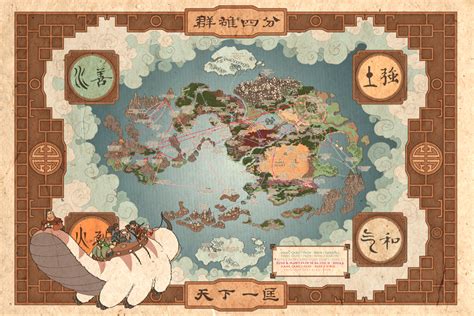 Avatar The Last Airbender Map W Labels And Paths Whaddaya Buyin