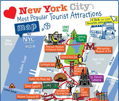 Map Of New York City With Attractions Cities And Towns Map