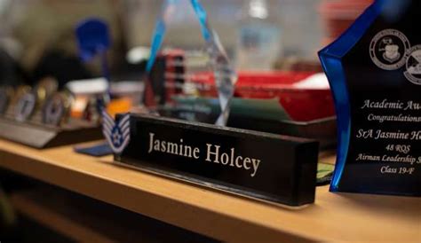 a name plate for u s air force staff sgt jasmine nara and dvids public domain archive public