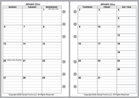 A6 Monthly Planners Handy Forms Llc