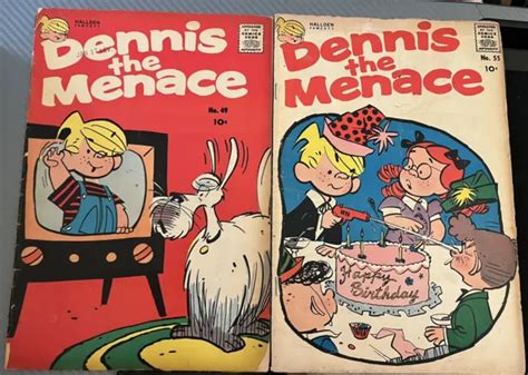 Dennis The Menace 49 And 55 Set Of 2 Vintage 1961 Comic Books Hallden