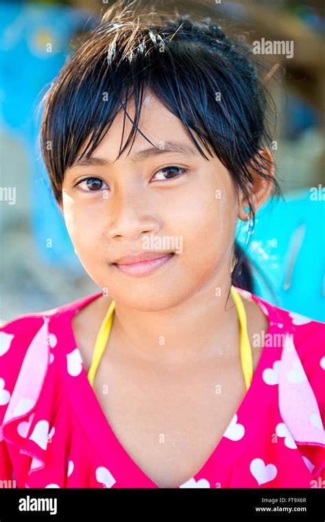 Pretty Young Asian Thai Girl Smiling With Beautiful Eyes On The Beach Island Of Koh Samet