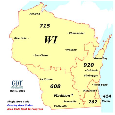 Area Code Map Wisconsin Images And Photos Finder