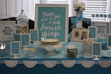 90th birthday party ideas are listed above and i hope you can find it beneficial for her to make her happy. My Favorite Things 90th Birthday Party Theme