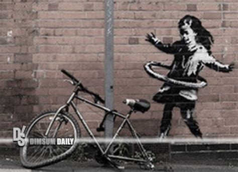 British Artist Banksy Claims Hula Hooping Girl Street Art Dimsum Daily