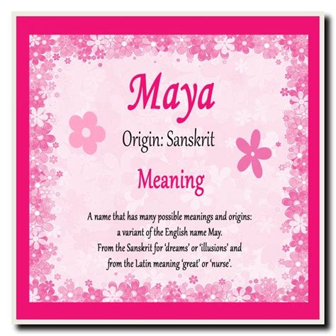 Maya Personalised Name Meaning Coaster The Card Zoo