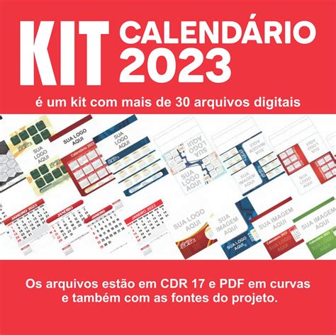 Kit Calendário 2023 Editável Elo7 Produtos Especiais