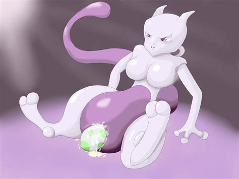 Rule 34 Breasts Egg Female Female Only Feral Grey Skin Insertion Mewtwo Nude Pokemon Purple