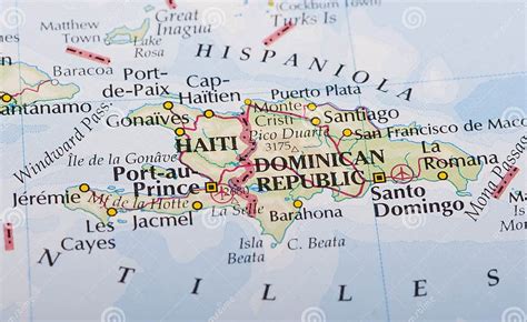 Haiti And Dominican Republic Map Stock Photo Image Of Maps Close