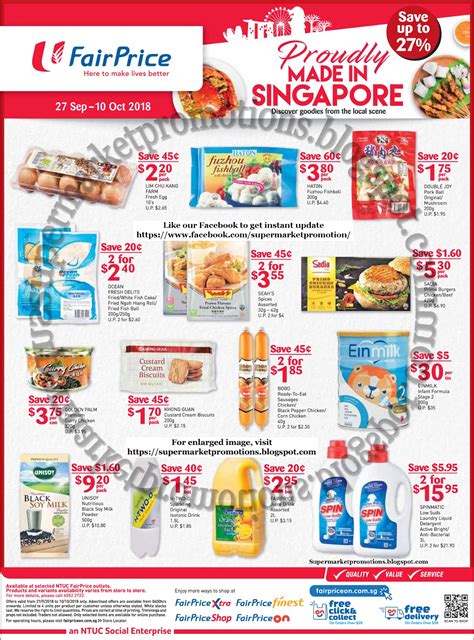 We compare prices & delivery fees for sheng siong, ntuc, redmart & more to find out which supermarket is the best for online grocery shopping in singapore. NTUC FairPrice Made In Singapore 27 September - 10 October ...
